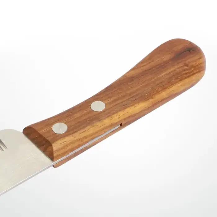 Couteau à dénuder avec manche en bois en acier inoxydable pour animaux de compagnie, peigne professi