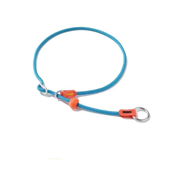 Collier antidérapant en nylon pour chien, sans traction, rond, Martingale, avec bouchon réglable, en