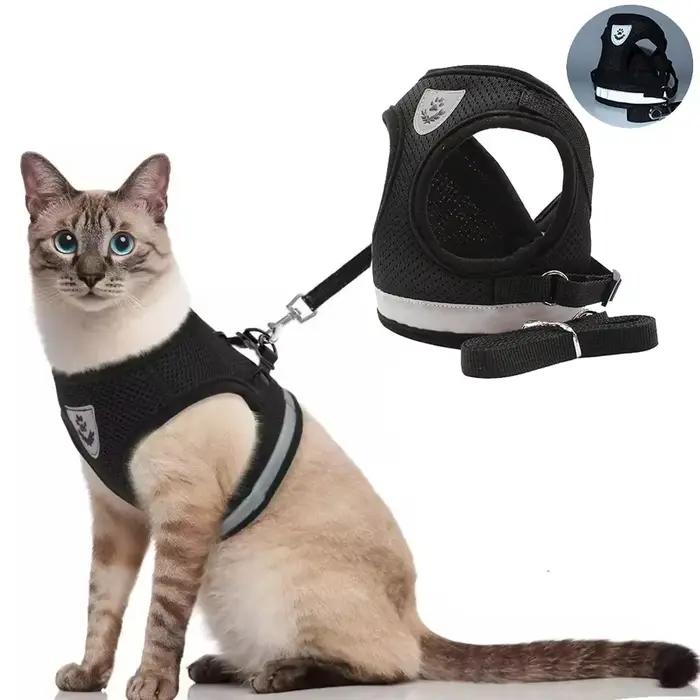 Ensemble de laisse de plomb réglable pour animal de compagnie, coulée et évasion, lien en maille, co