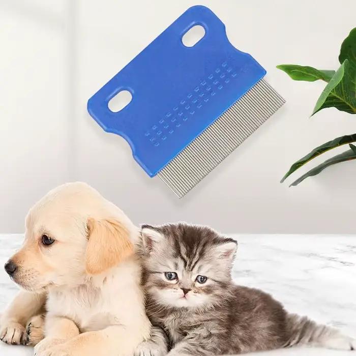Dents fines en métal pour animaux de compagnie, accessoires pour chats et chiens, râteaux à puces, p