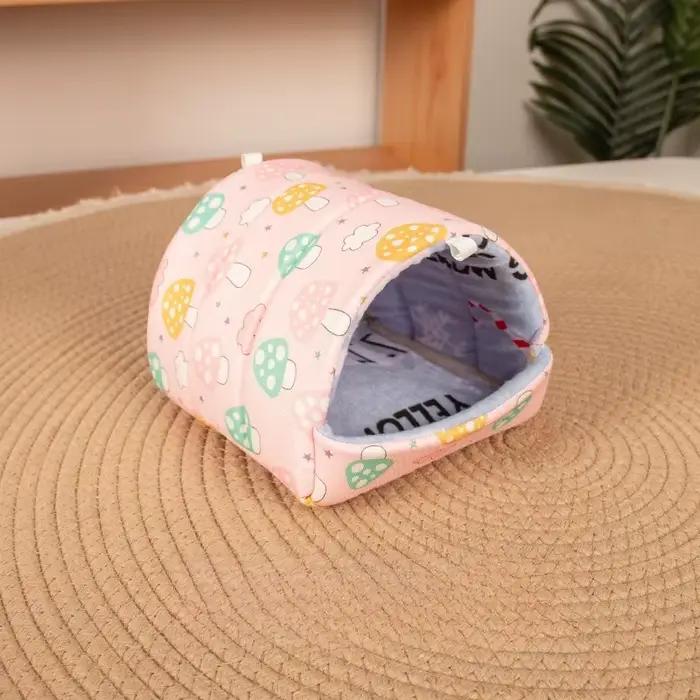 Lit de couchage pour petits animaux d'hiver, lapin doux, écureuil, nid d'inde confortable, tapis cha