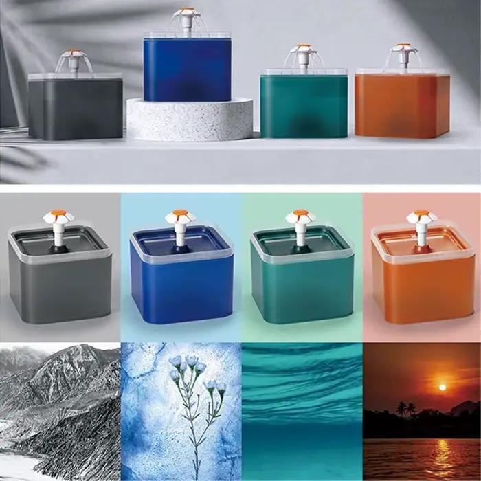 Fontaine d'eau automatique 2L pour chats et chiens, avec éclairage LED, distributeur d'eau USB pour 