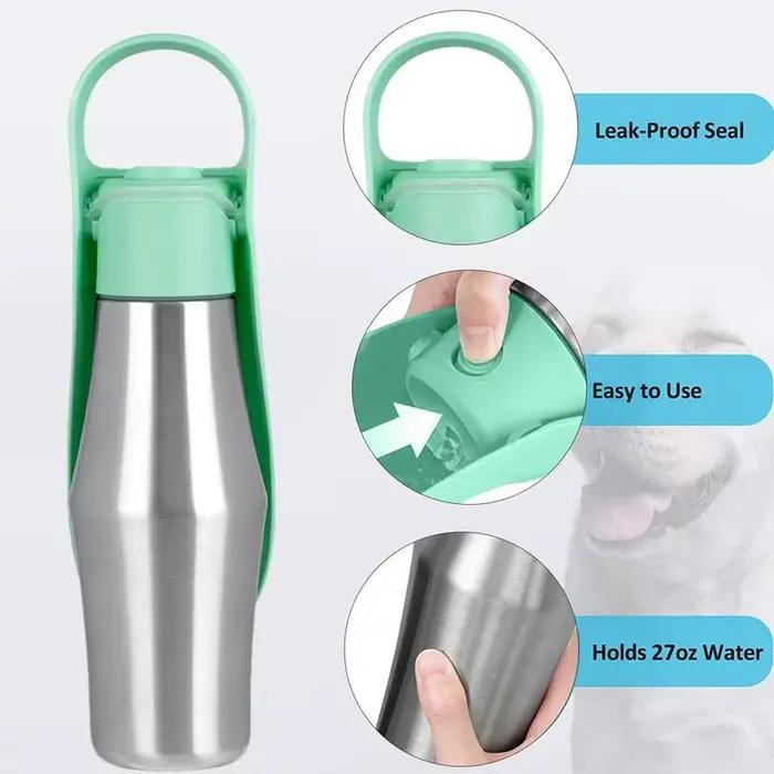 Bouteille d'eau de voyage pour animaux de compagnie de 750ML bouteille d'eau Portable pour chien pou