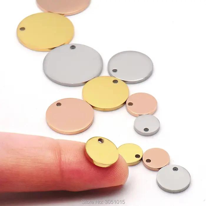 Étiquette gravable en acier inoxydable pour collier, plaque vierge, étiquettes d'estampage pour Logo