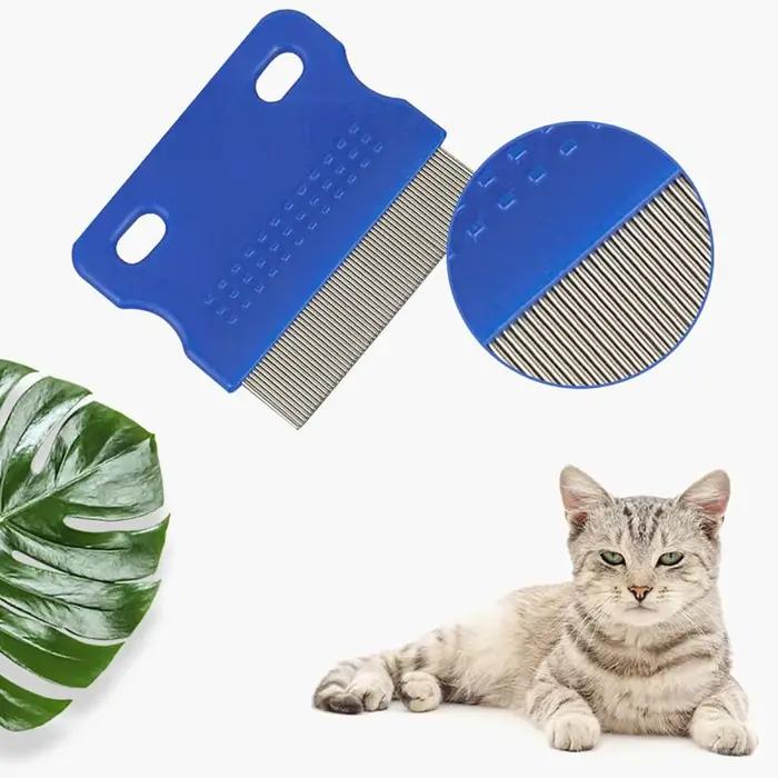Dents fines en métal pour animaux de compagnie, accessoires pour chats et chiens, râteaux à puces, p