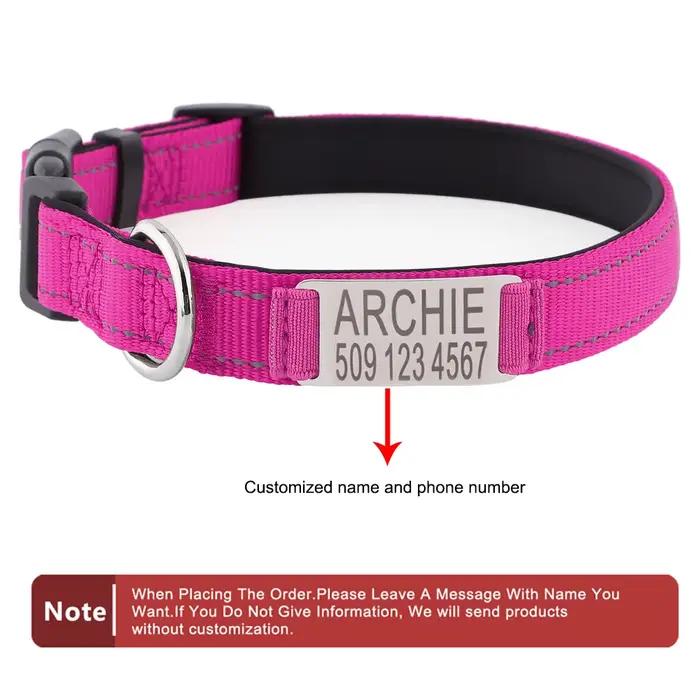 Colliers pour chiens personnalisés - Étiquettes d'identification gravées sur mesure avec matériau ré
