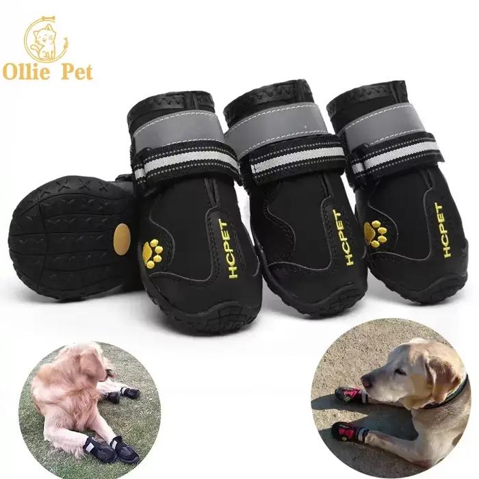 Chaussures imperméables et antidérapantes pour chiens, bottes de pluie chaudes et réfléchissantes po