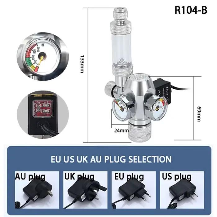Régulateur de CO2 pour Aquarium AC100-240V, vanne électromagnétique, compteur de bulles, système de 