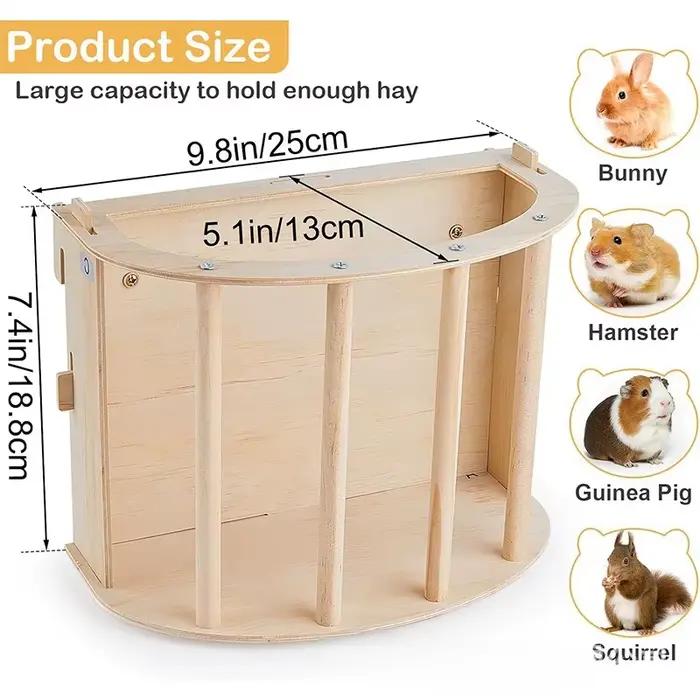 Mangeoire à foin en bois pour cochon d'inde et lapin, Cage suspendue de grand Volume, accessoire d'a