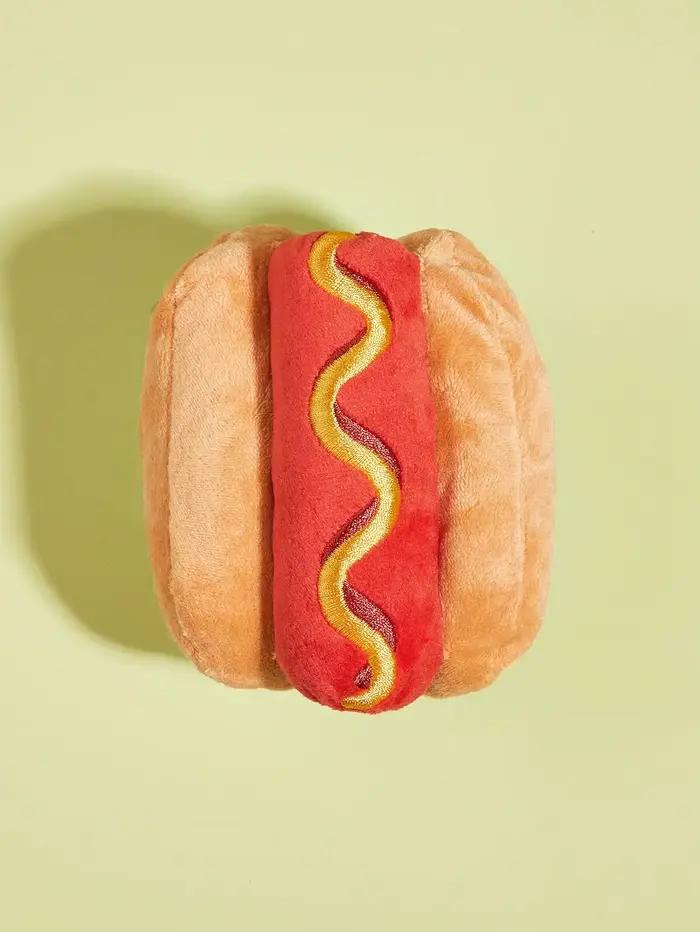Jouet en peluche grinçant pour animaux de compagnie, conception de Hot Dog, jouet à mâcher Durable p