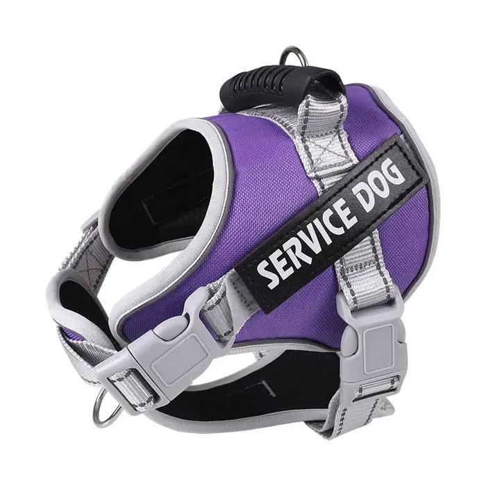 Harnais de Service pour chien avec nom personnalisé, harnais réglable pour chien Labrador réfléchiss