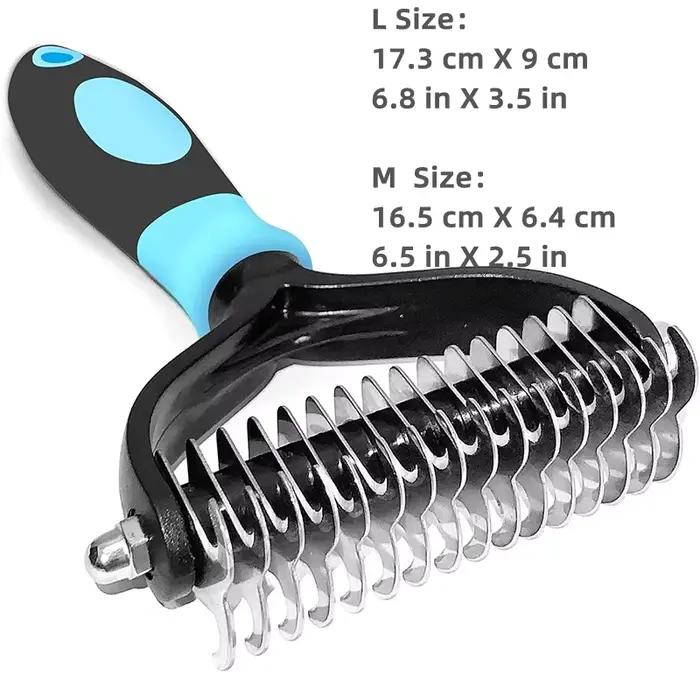 Brosse professionnelle démêlante pour animaux de compagnie, double face, peigne démêlant pour chien,
