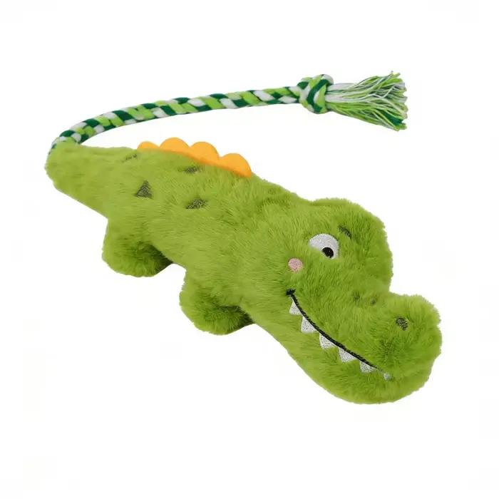 Jouet à mâcher pour chien en peluche nouée, indestructible, en forme de crocodile, jouet de jeu pour