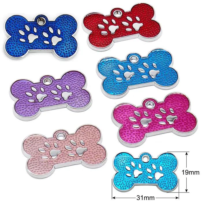 Étiquettes d'identification personnalisées en forme de patte pour chien et chat, accessoires de coll