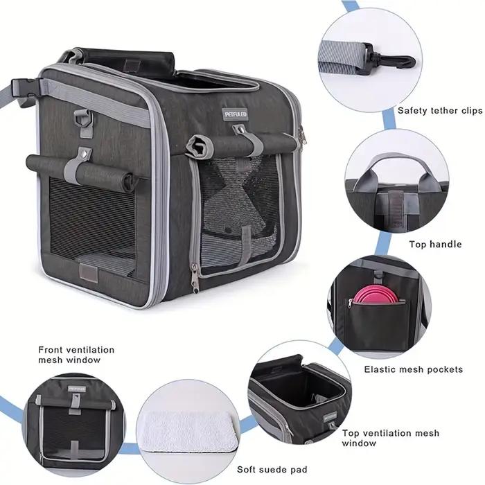 Mir de vélo pour chien ou chat, sac à dos extensible et souple pour animal de compagnie avec 4 porte