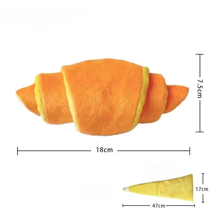 Jouet en peluche pour chien Croissant, jeu interactif de distribution de friandises grinçantes pour 