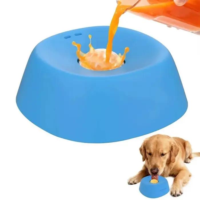 Gamelle interactive pour chien avec boule distributrice pour friandises liquides, bouillon d'os et y