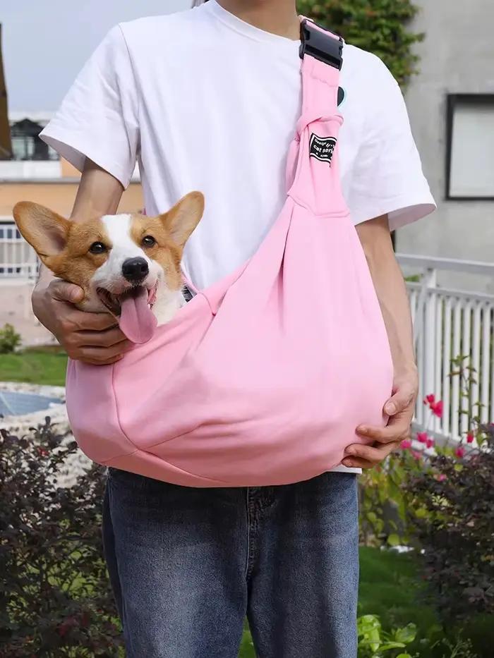 Sac de transport pour chiots de compagnie, sac à bandoulière en coton pour chien de voyage en plein 