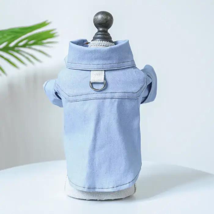 Nouveau Ins chien Denim vêtements peuvent tirer chat revers Denim chemise concepteur chien vêtements