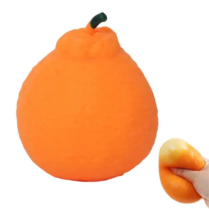 Balle anti-stress orange à presser, jouet sensoriel souple et moelleux pour enfants et adultes