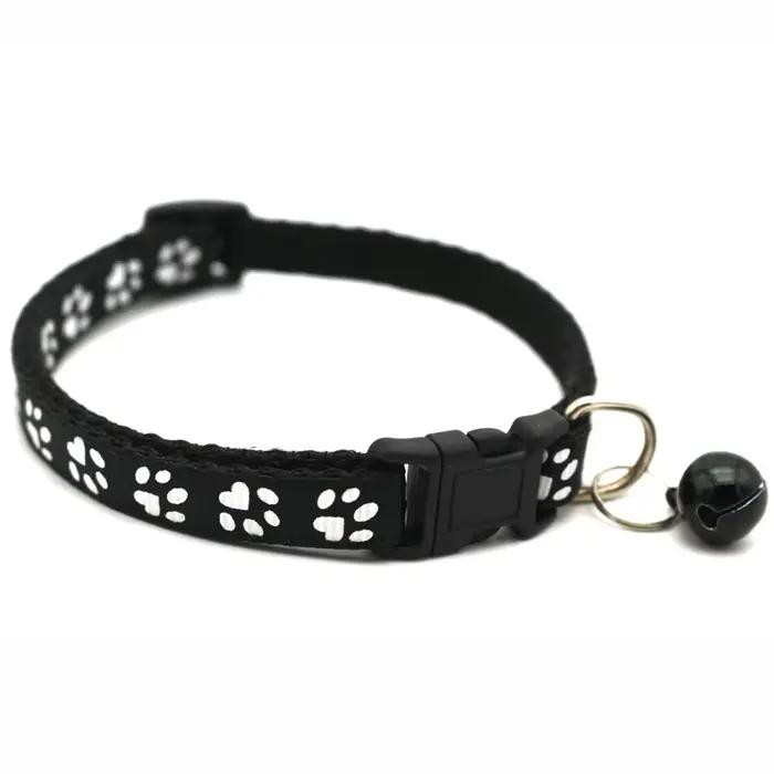 Collier pour animaux de compagnie avec cloche empreinte de dessin animé coloré chien chiot chat acce