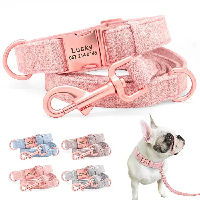 Collier en nylon personnalisé pour chien, nom gravé, ID, réglable, petit, moyen, grand chien, Chihua