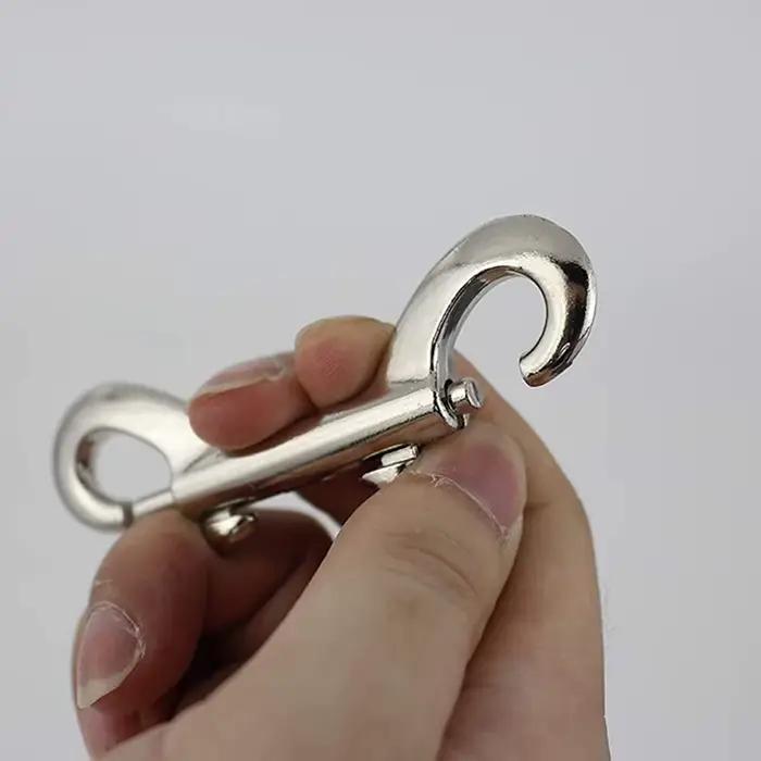 Mousquetons à boulon à Double extrémité, chaîne de déclenchement robuste, Clips métalliques de quali