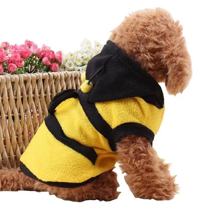 Abeille animal de compagnie chiot manteau vêtements tenue polaire vêtements chien chat à capuche fan