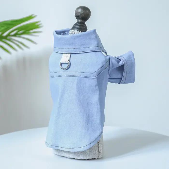 Nouveau Ins chien Denim vêtements peuvent tirer chat revers Denim chemise concepteur chien vêtements