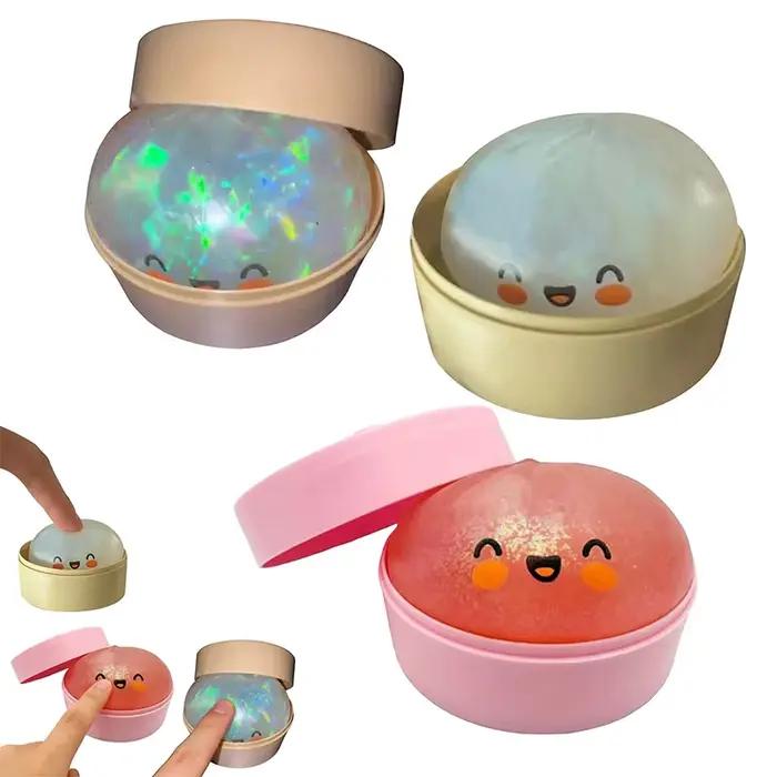 Jouet anti-stress Baozi contenant des grains de riz brillants et doux, des paillettes résistantes à 