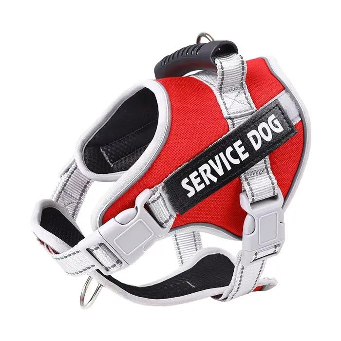 Harnais de Service pour chien avec nom personnalisé, harnais réglable pour chien Labrador réfléchiss