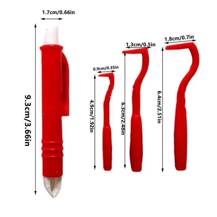 Kit de retrait des tiques 4 pièces : pinces, crochets et outils de décapage faciles à utiliser pour 