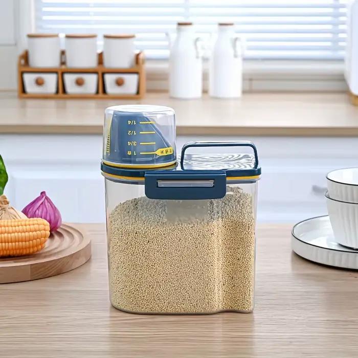 Conteneur de stockage des aliments pour animaux de compagnie, avec poignée de tasse à mesurer, distr