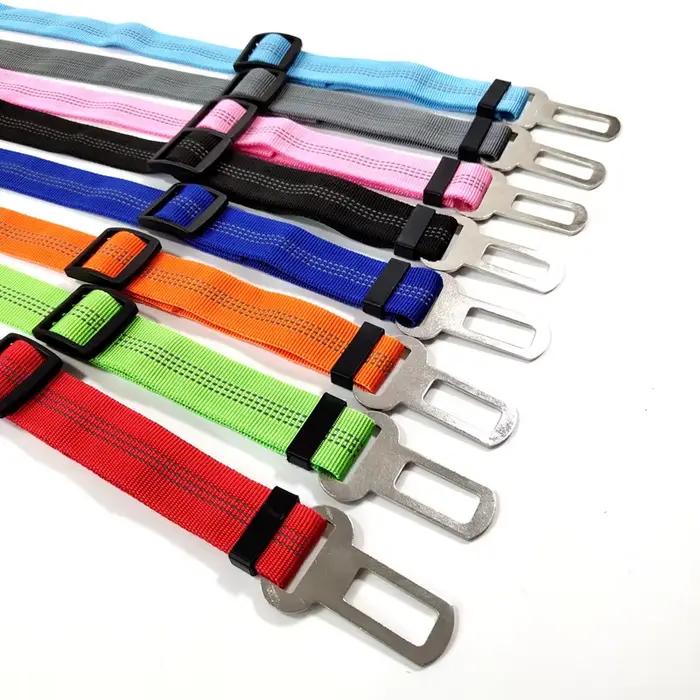 Harnais de ceinture de sécurité de voiture réglable pour chiens, coussin réfléchissant en Nylon, éla
