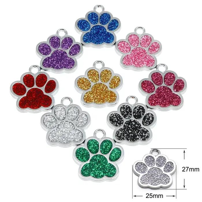 Étiquettes d'identification personnalisées en forme de patte pour chien et chat, accessoires de coll