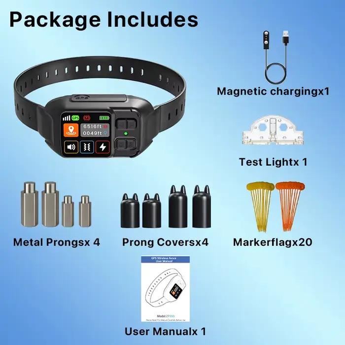 Système de clôture sans fil pour chien avec GPS - Clôture électrique pour chien avec technologie sat