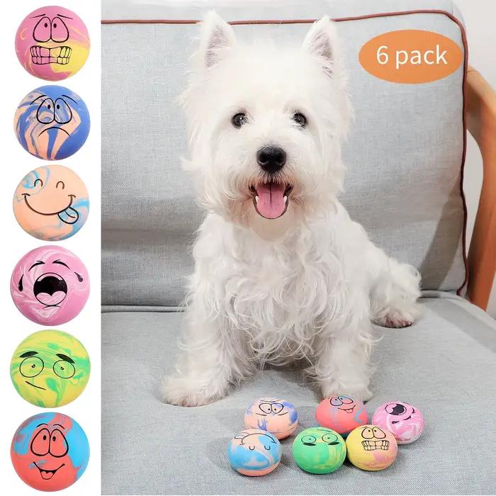 SCGK 6 pièces jouets pour chiens couineur Latex balle gonflable grinçant en caoutchouc chien jouet p