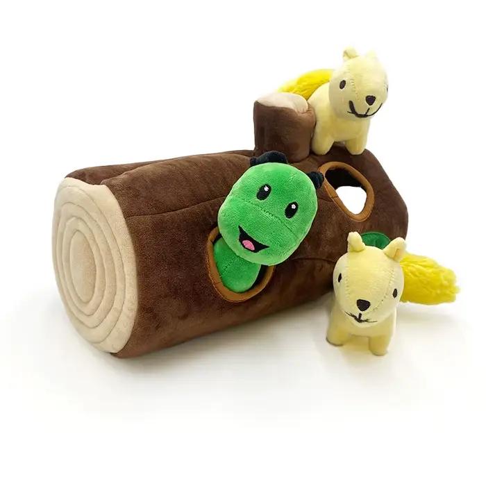 Nouveau jouet de Noël pour chien avec trous d'arbre en forme d'écureuil - Jouet durable et résistant