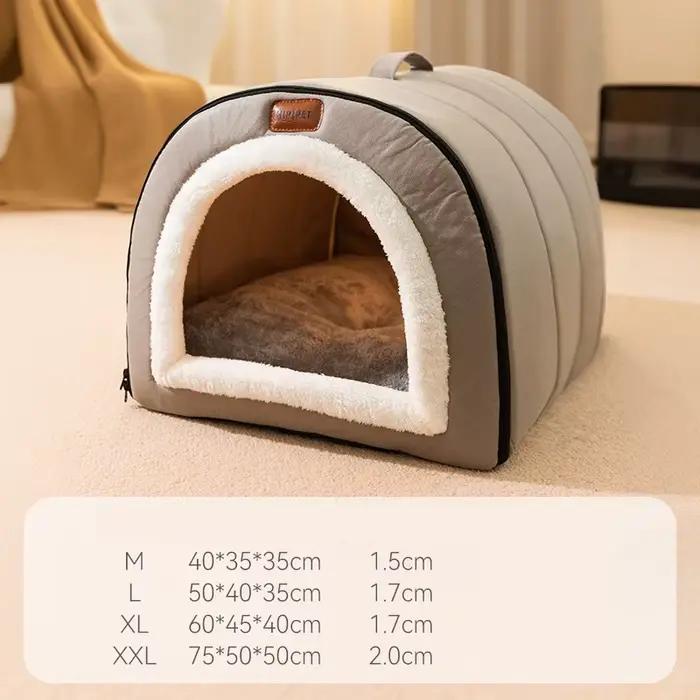 Lit d'hiver pour chien, maison pour chiots auto-chauffante, tente de couchage confortable pour chat,