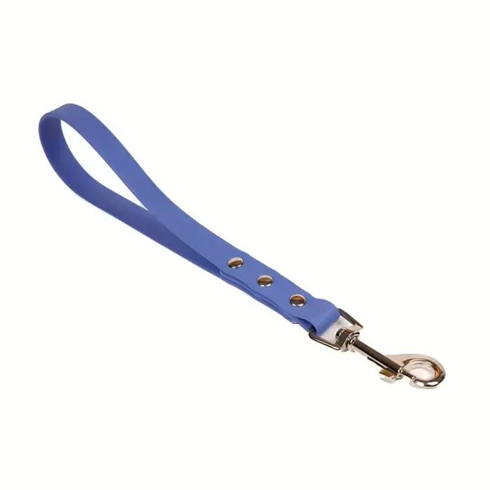 Laisse courte pour chien, poignée de circulation imperméable Biothane de 3/5 pouces de large, laisse