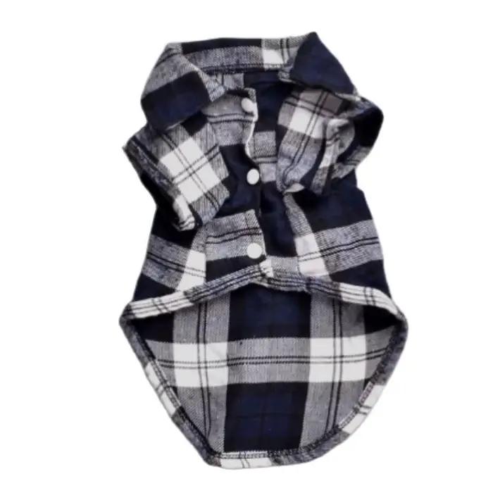 Vêtements pour petits chiens/chat, chemise à carreaux, manteau à revers, veste, hauts, accessoires p