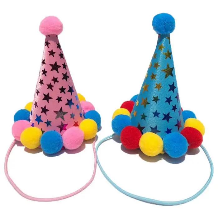 Casquettes d'anniversaire pour animaux de compagnie, conception de bavoirs mignons, vêtements de sau