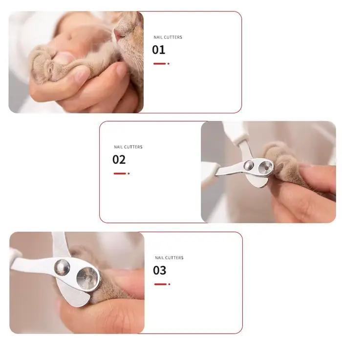 Ciseaux à ongles pour chat à trou circulaire, coupe-ongles professionnel pour chien de compagnie, co