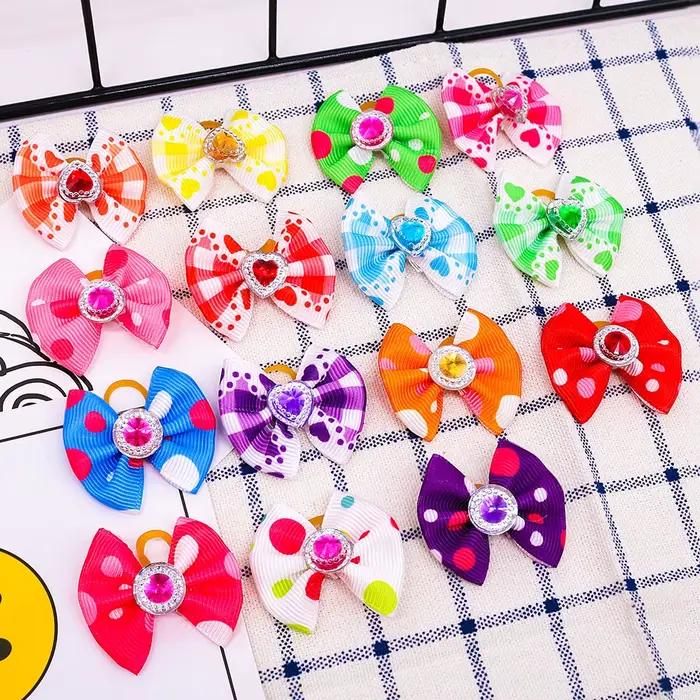 10/20/50 pièces chien arc chiot toilettage accessoires décoration chats chiens cheveux arc en gros m