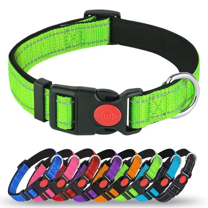 Collier Réfléchissant Réglable Anti-Évasion pour Chien, Sangle de Sécurité pour Animaux de Compagnie
