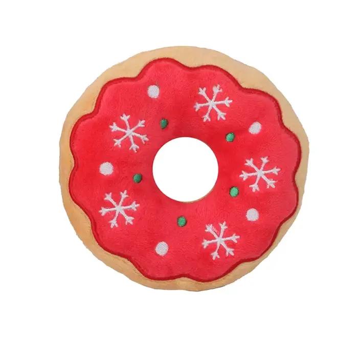 Noël chien en peluche bruit jouet à mâcher Santa Elk pain d'épice homme beignet chat chien série de 