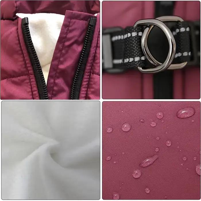 Vêtements d'hiver pour chien avec harnais, veste imperméable et chaude en coton pour petits et grand