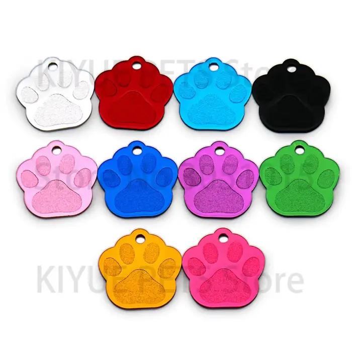 Étiquettes d'identification 3D en forme de PAW, 20 pièces, exquises et personnalisées pour chien de 