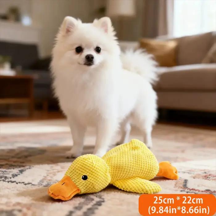 Jouet en peluche pour chien en forme de canard, jouet à mâcher avec son de couinement, résistant aux