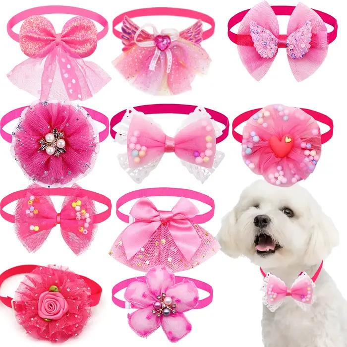 50PS petit chien chat noeud papillon mignon en vrac dentelle chien noeud papillon collier pour chien
